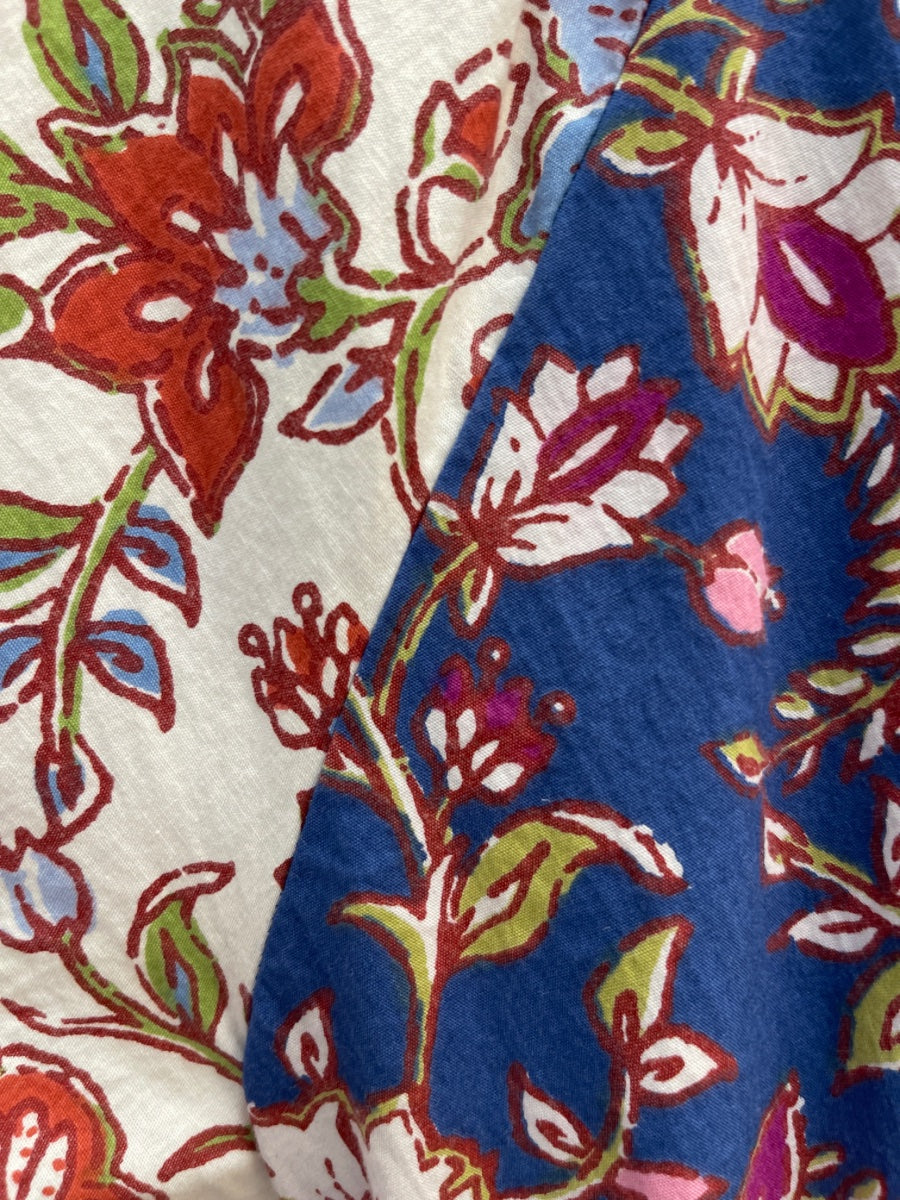 Harlow & Rose · Balloon Sleeve Floral Print Dress with Belt · Medium · WhiteFloral