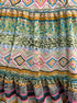 Sundance · Boho Southwestern Tiered Skirt · Small · GreenMulti