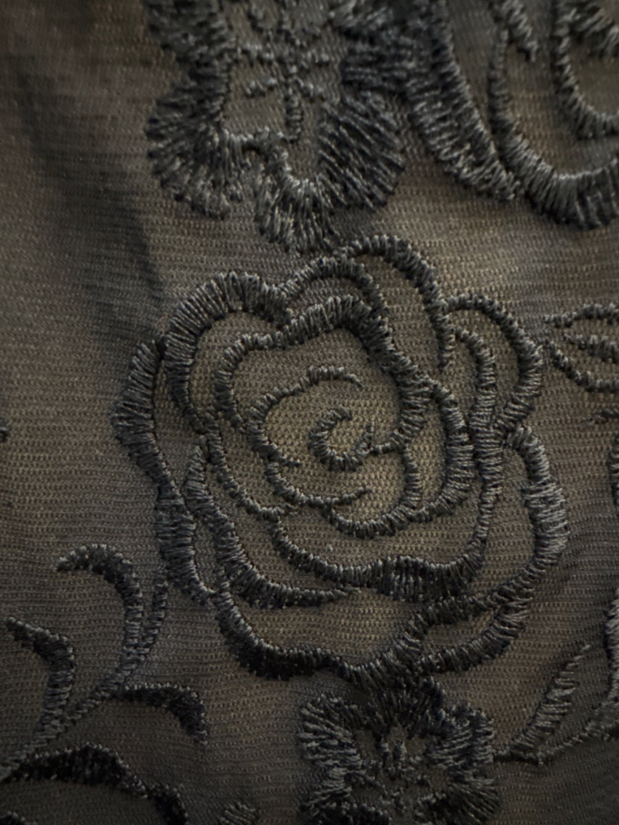 INC · Black Lace Detail Floral Design Top · Medium · Black