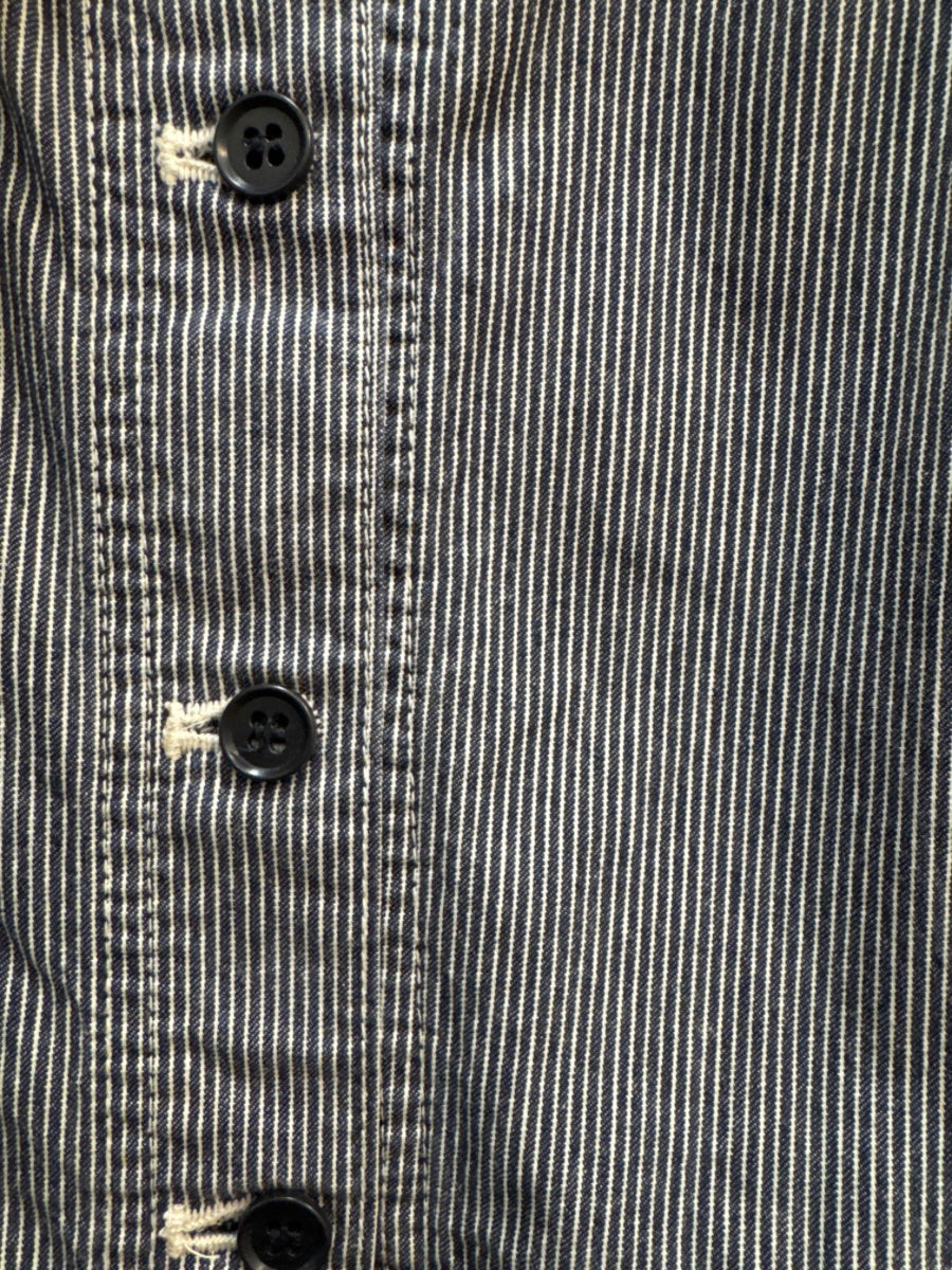 style + comfort travail · striped overall dress · Small · Blue and White Striped