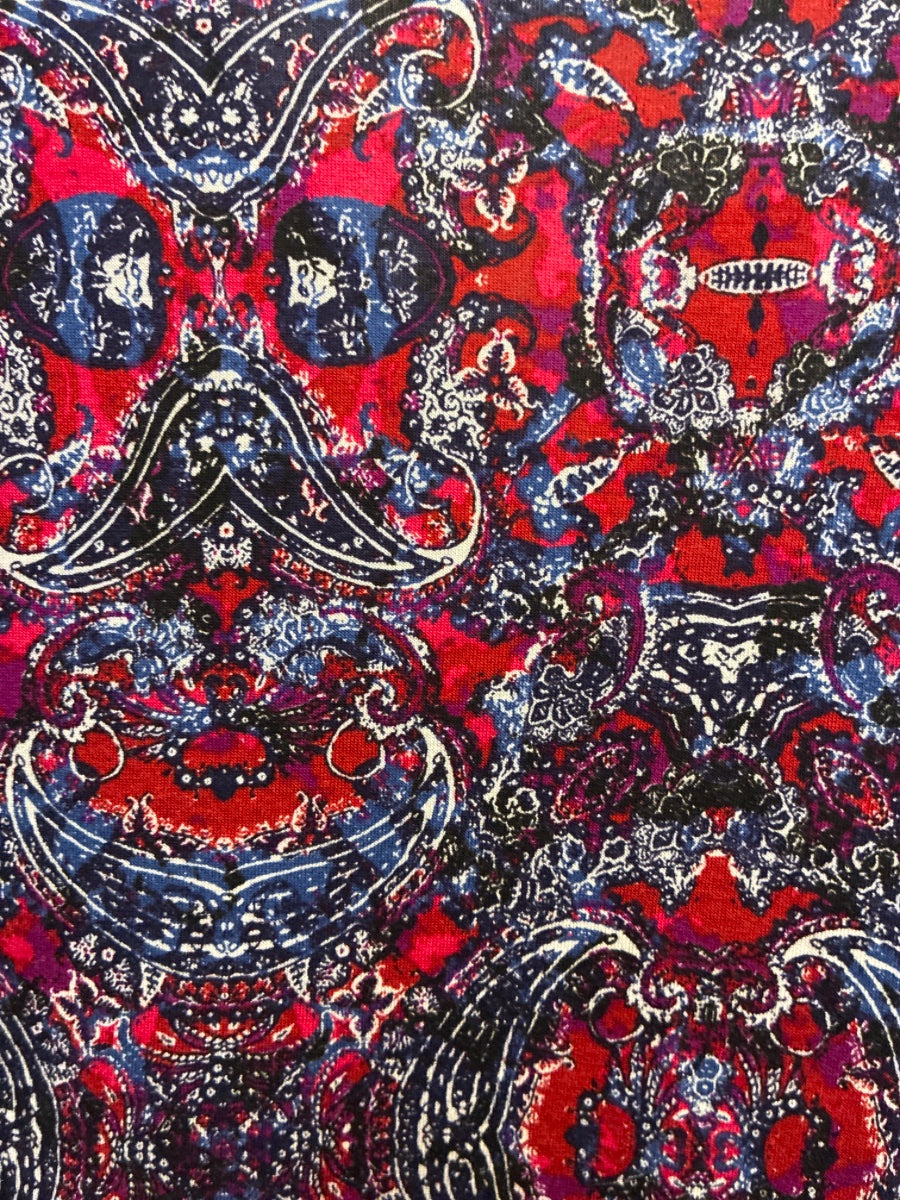 J. Jill · Paisley Geometric Tunic Top · Medium · Red/Black