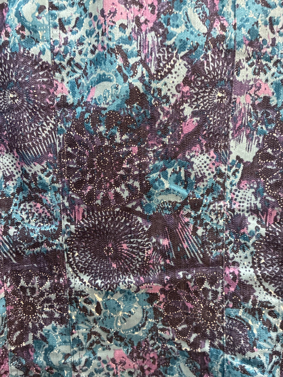 Chris&Banks · Medallion Print Button Up Jacket · Medium · AquaNavy