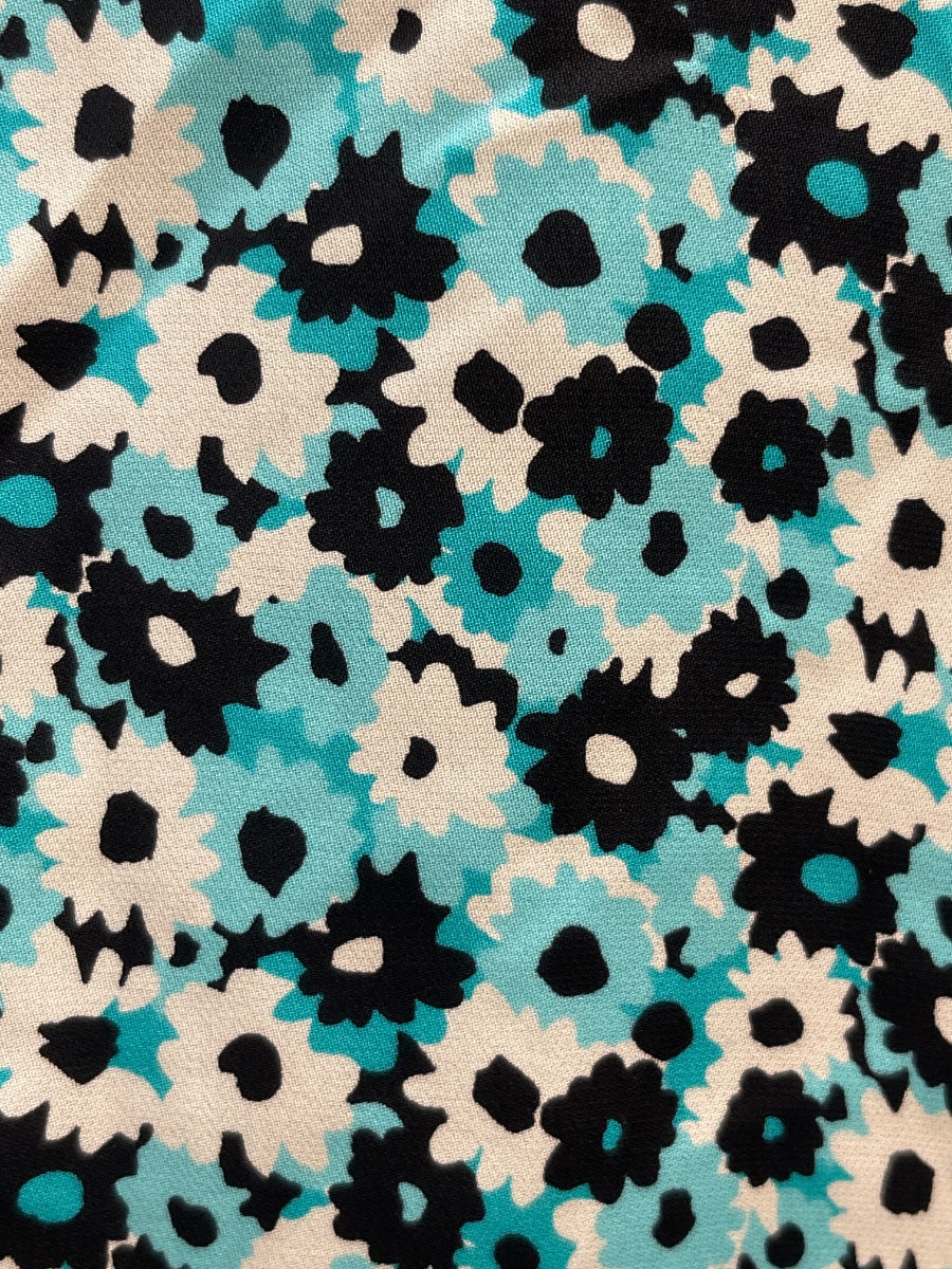 Michael Kors · A-Line floral print · 6 · TurqBlack