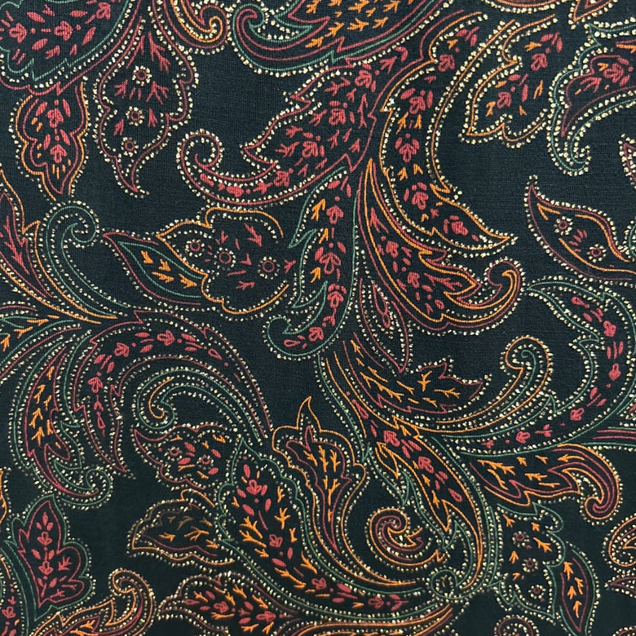 ColdwaterCreek · Maxi · XLarge · Black Red Sparkly Paisley