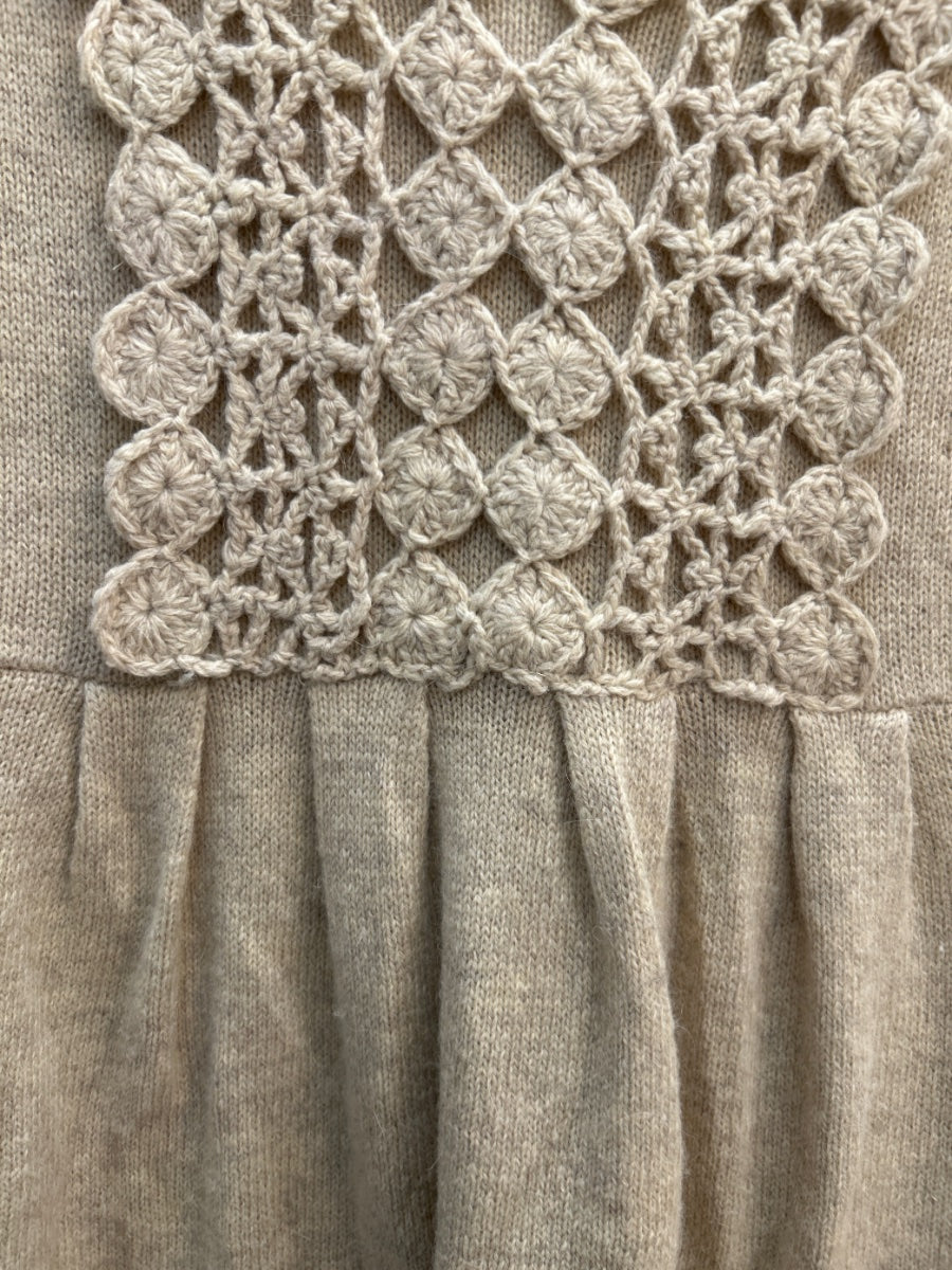 Anthropologie · Crocheted Detail Dress · Small · Wheat