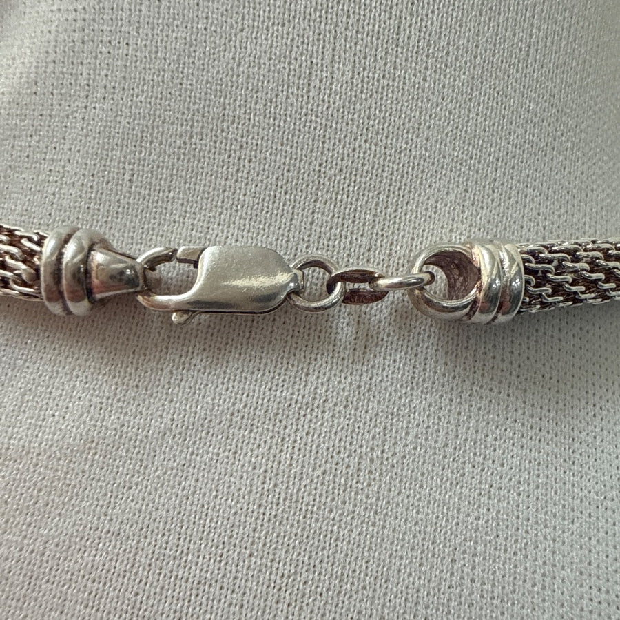 .925 Woven Wheat Mesh Chain w/ Lobster Clasp Necklace · Jewelry · 20 inches · Sterling Silver