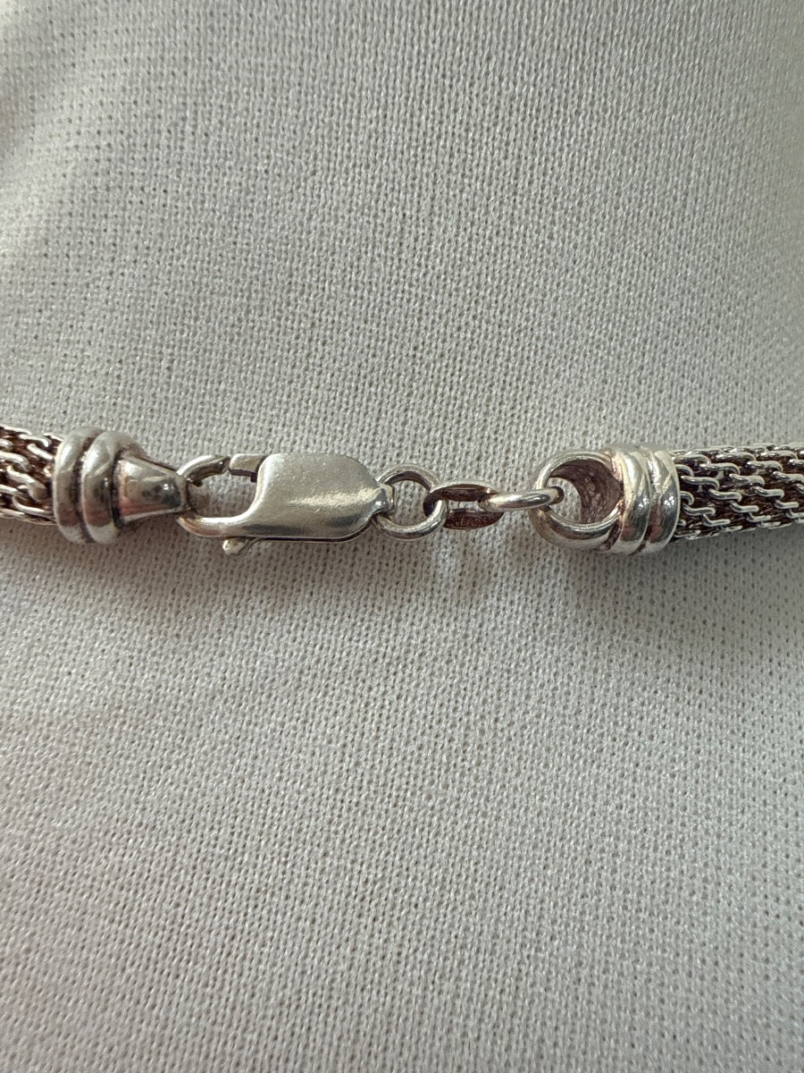 .925 Woven Wheat Mesh Chain w/ Lobster Clasp Necklace · Jewelry · 20 inches · Sterling Silver