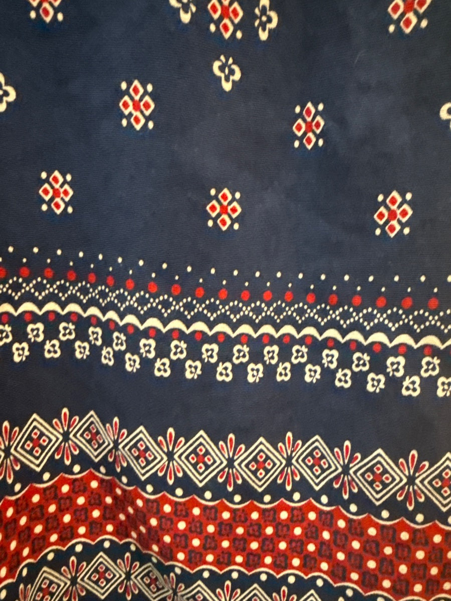 Talbots · Dress · Small P · Navy with Red and White Print