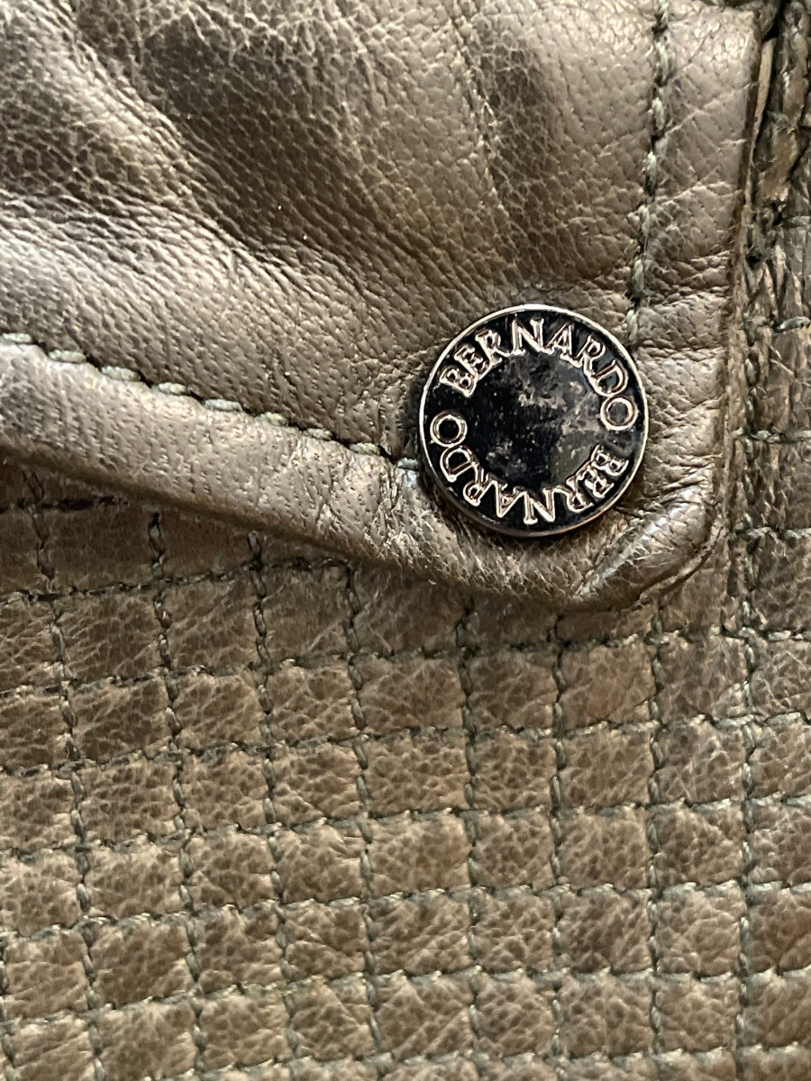 Bernardo · Leather Zip-Up Jacket w/Mandarin Collar · 2X · Olive