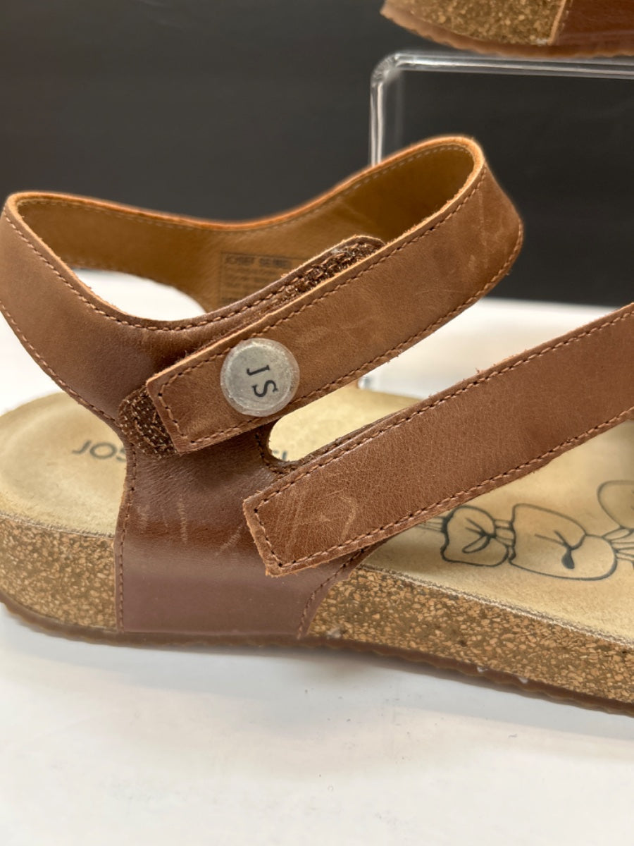 Josef Seibel · Tonga Strap Sandals · 10 · Brown Leather
