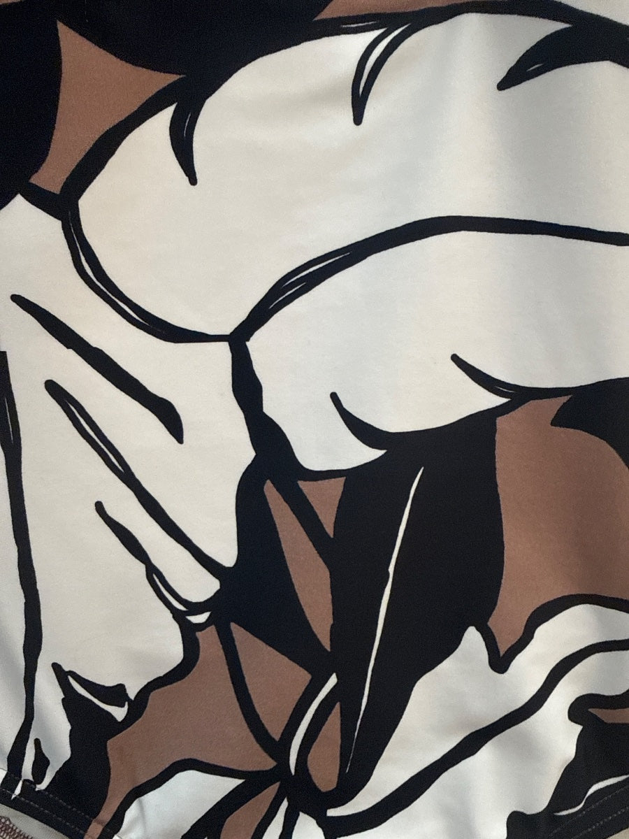 LandsEnd · Leaf Print UPF 50 · Small · WhiteBlk