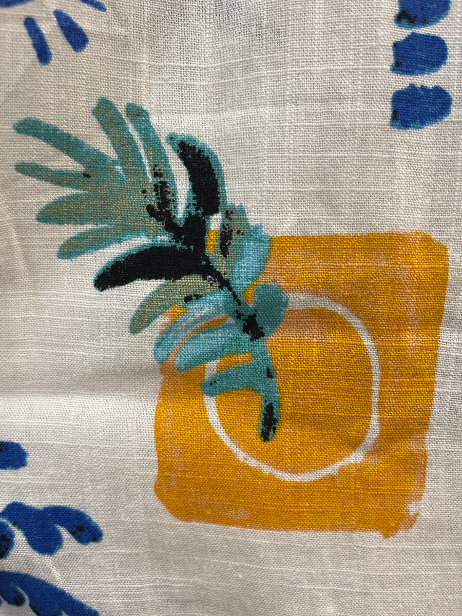 Label of Love · Palm tree pants, linen blend · Small · WhiteMulti