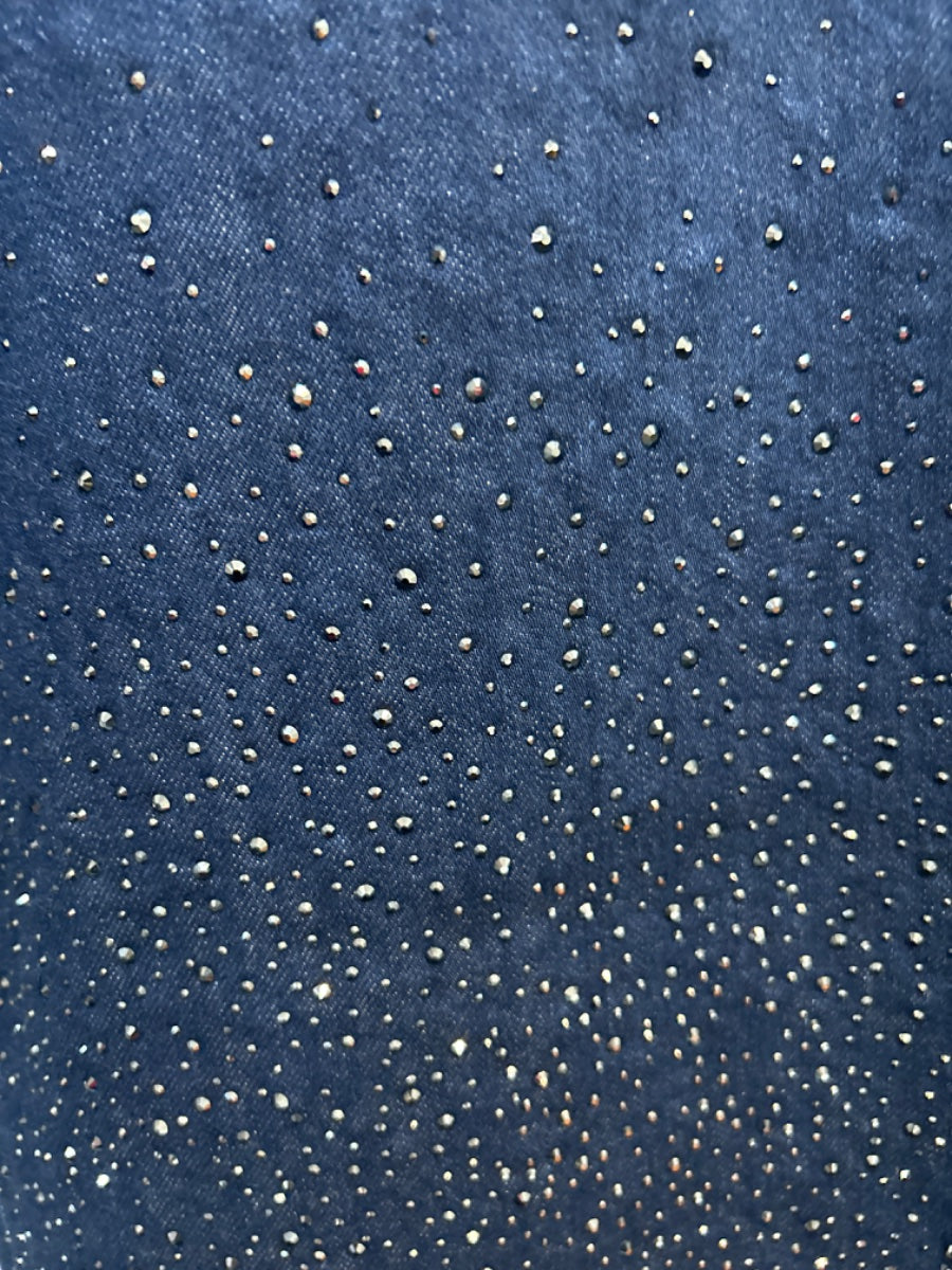 Madewell · Sparkly Bejeweled Balloon Jeans · 12 · Dark Blue