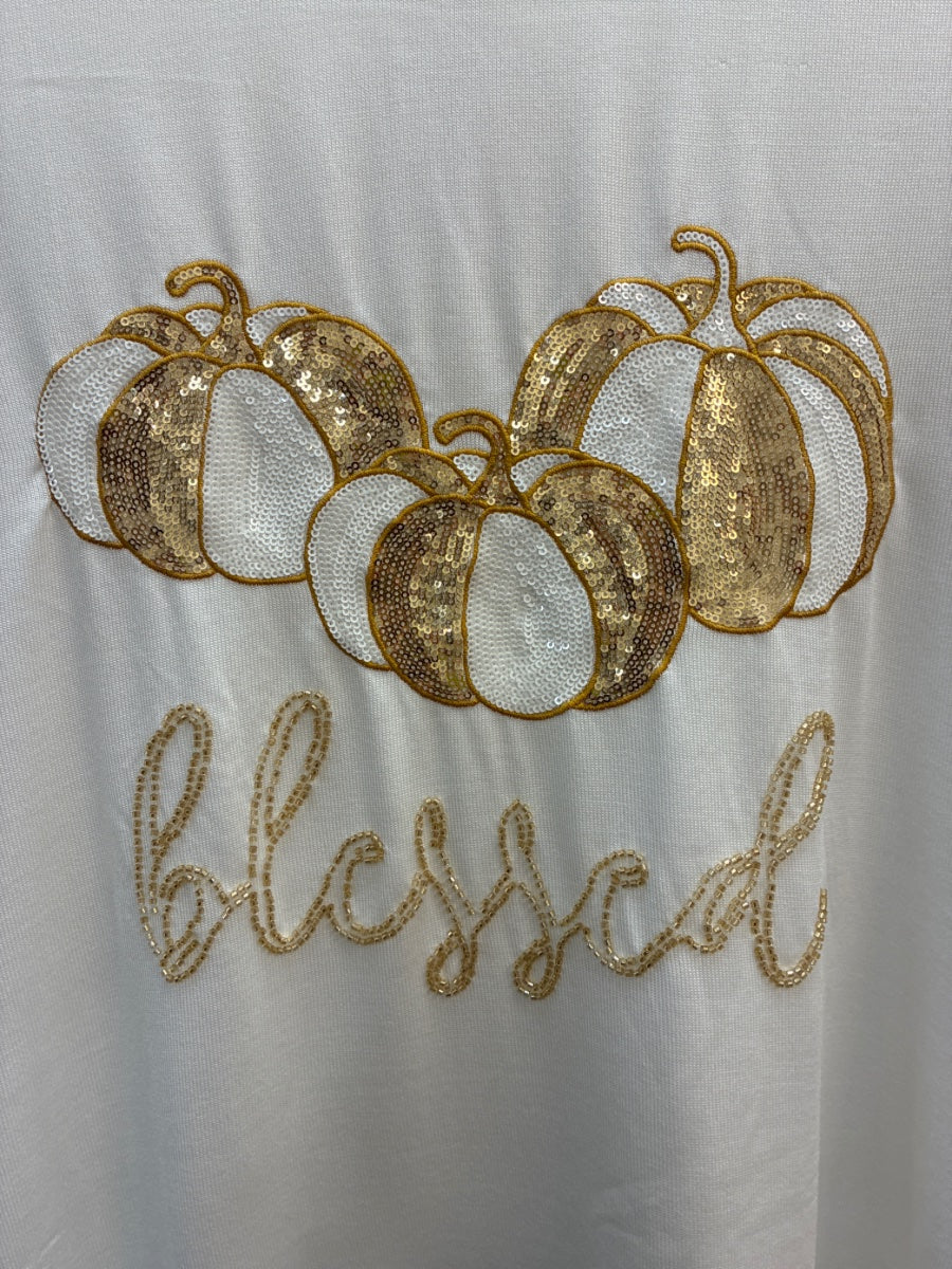 Kiss & Fly · Pumpkin Thanksgiving top · 3X · White/Cream
