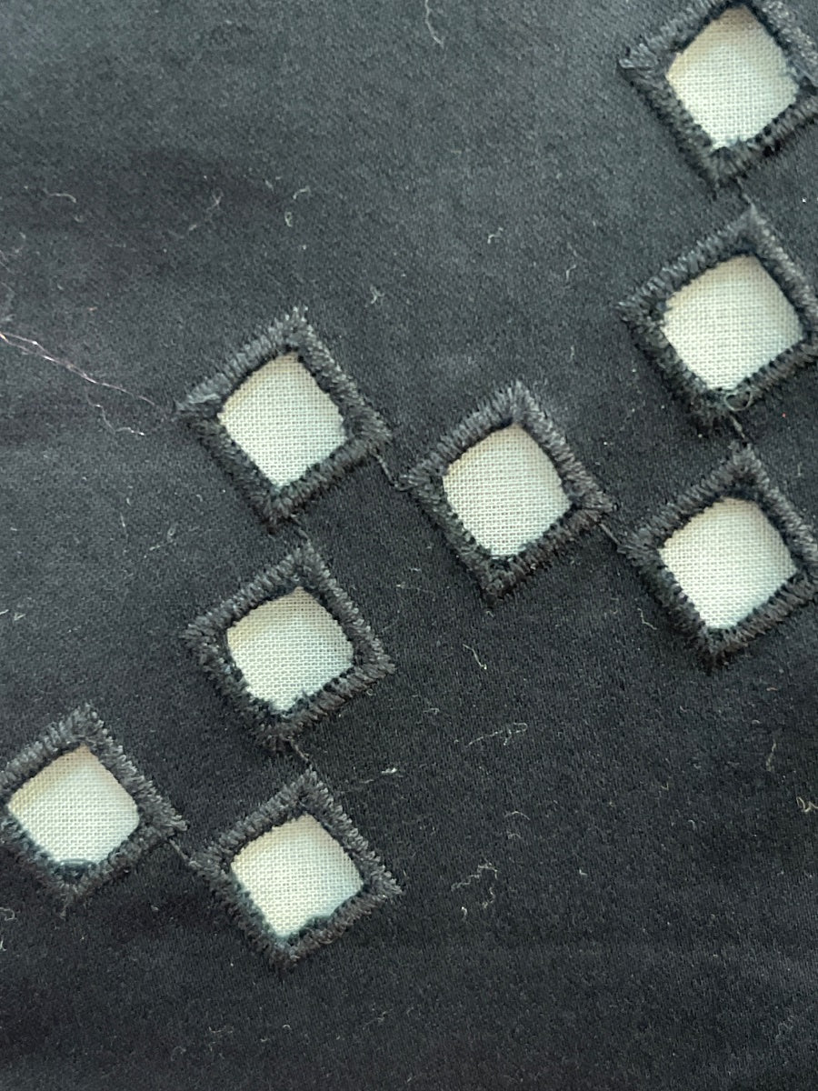 JonesNY · Midi Embroidered Square Detail w/ Lining · 6 · Black