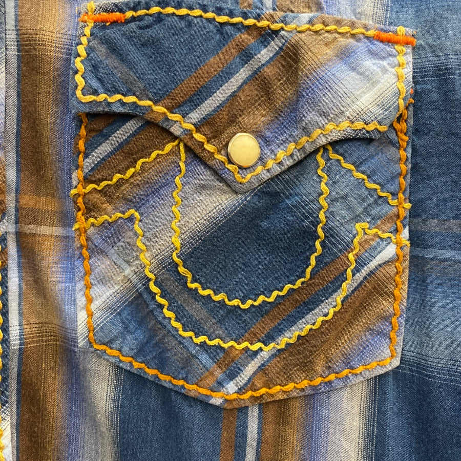 True Religion · LongSleeve Shirt · Large · BlueBrown