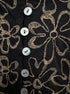 J. Jill · BlackTan Embroidered Floral Print Top · Small · Black