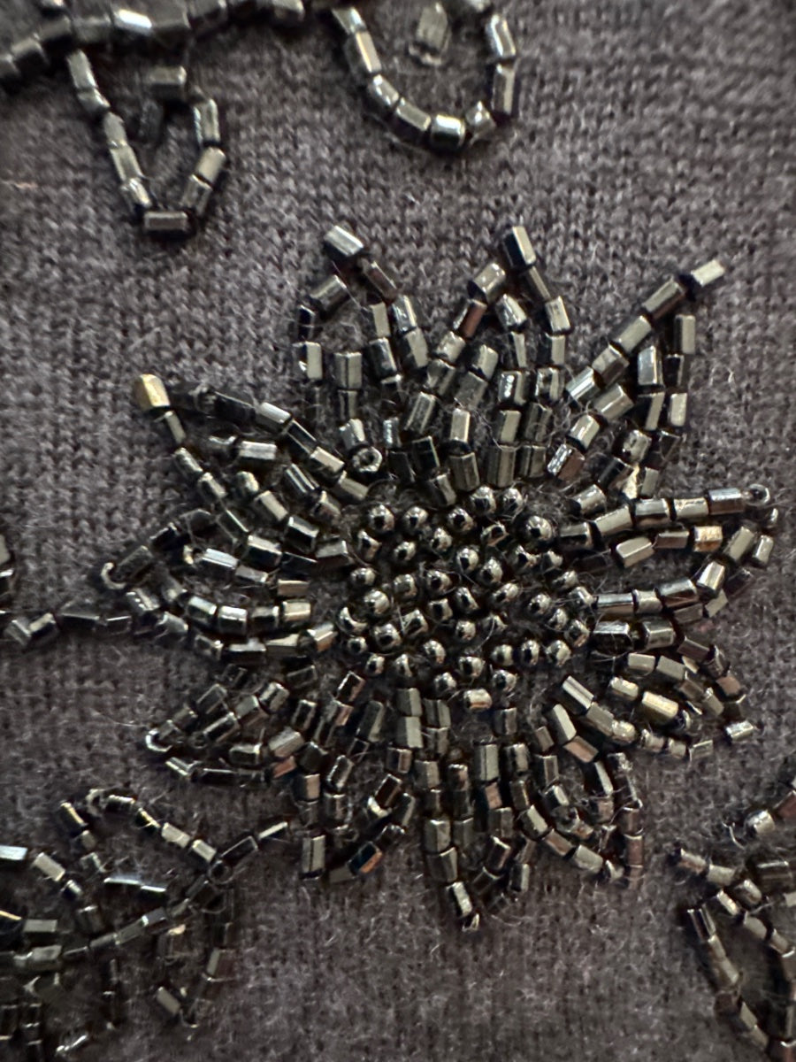 Sutton Studio · Cashmere Sl Beaded Top · Small · Black