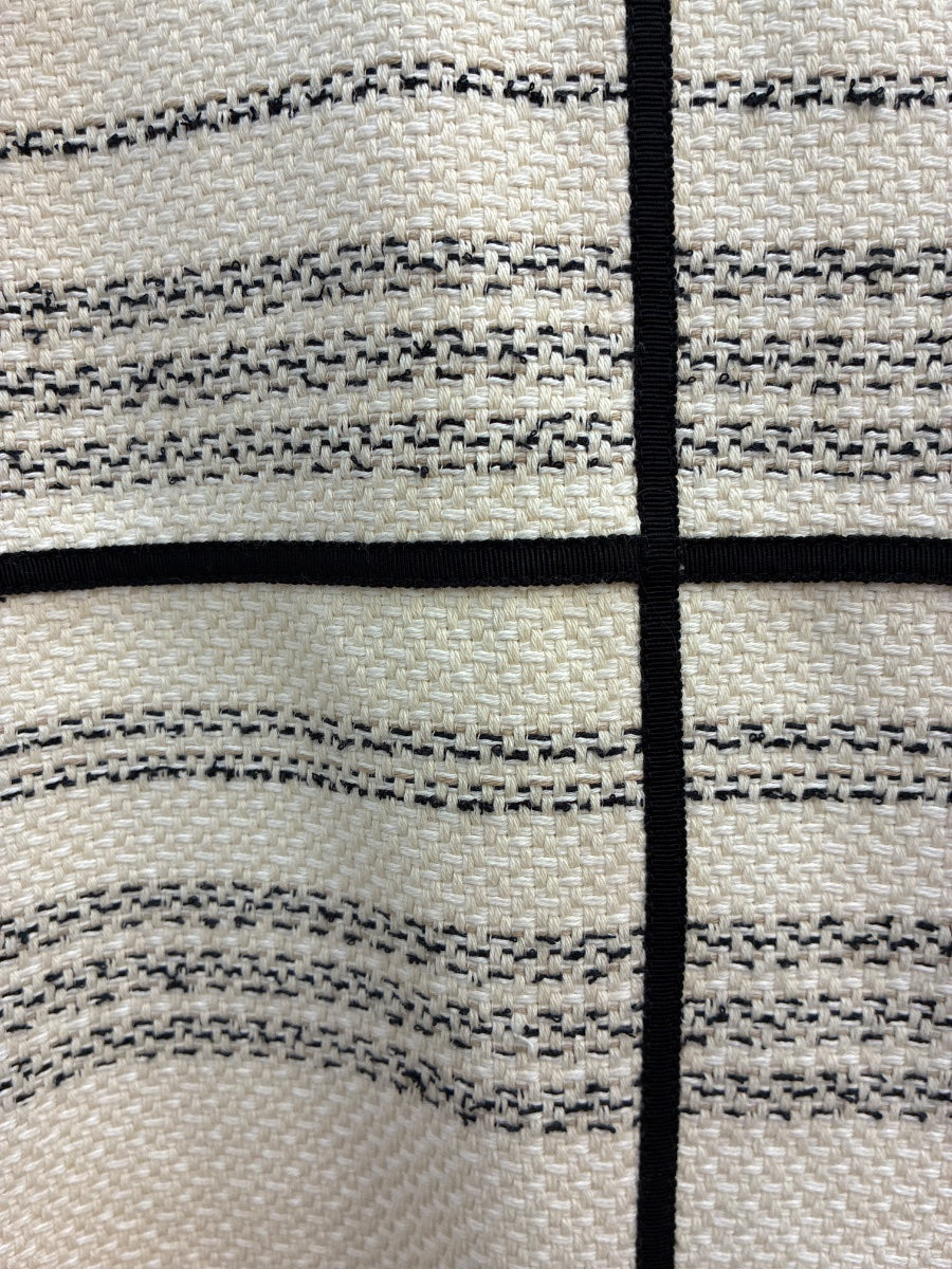 Lafayette 148 · Woven Zip Jacket · 1X · Cream/Black