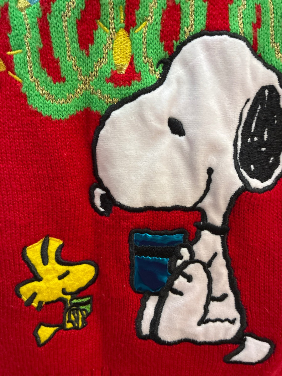 Peanuts · Snoopy Cheers Holiday Sweater · XSmall · RedMulti