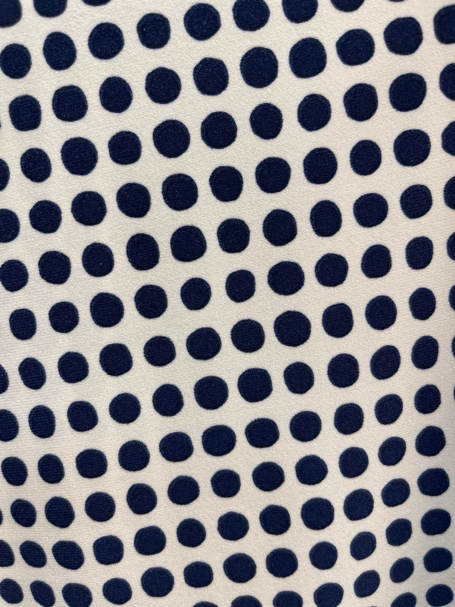 Anne Klein · Sleeveless Top · Medium · Navy/Cream Polka-Dot
