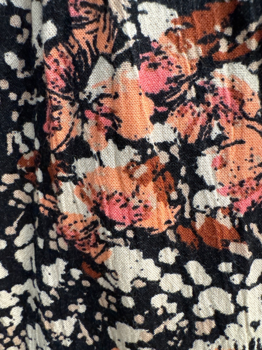 Fat Face · BlackFloral Smocked · 12 · BlackFloral