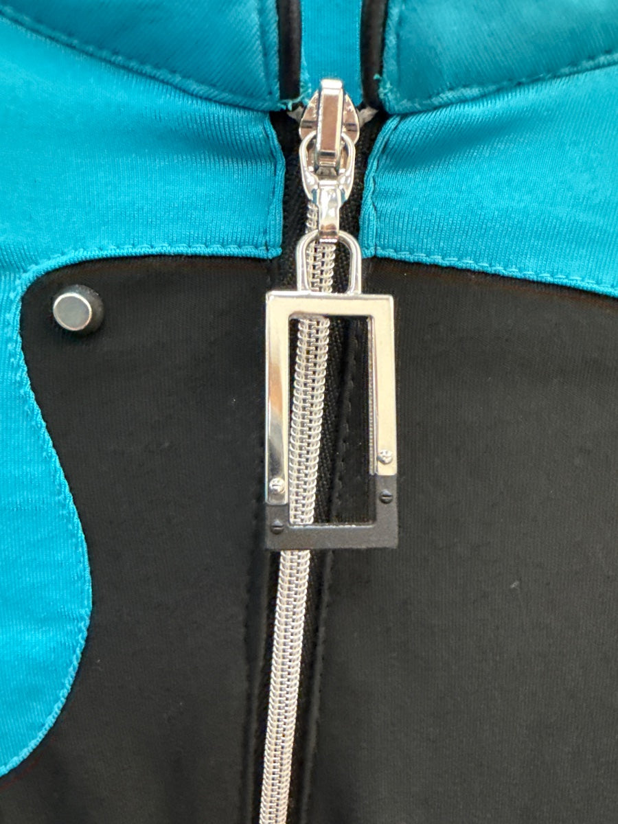 JamieSadock · Long sleeve quarter-zip golf top · Large · Turquoise and Black