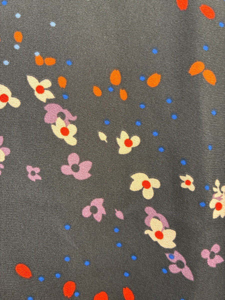 CABI · 3828 Muse floral ruffle dress · Small · GrayFloral