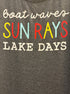 TCR · Boat Waves Sun Rays Lake Days Sleeveless Top · Large · Grey