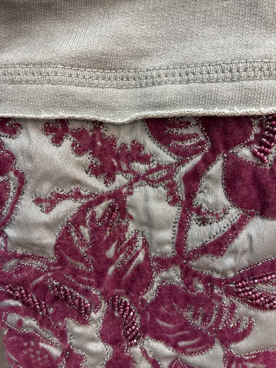 SoftSurroundings · Velveteen beaded floral details · Medium · GrayPlum