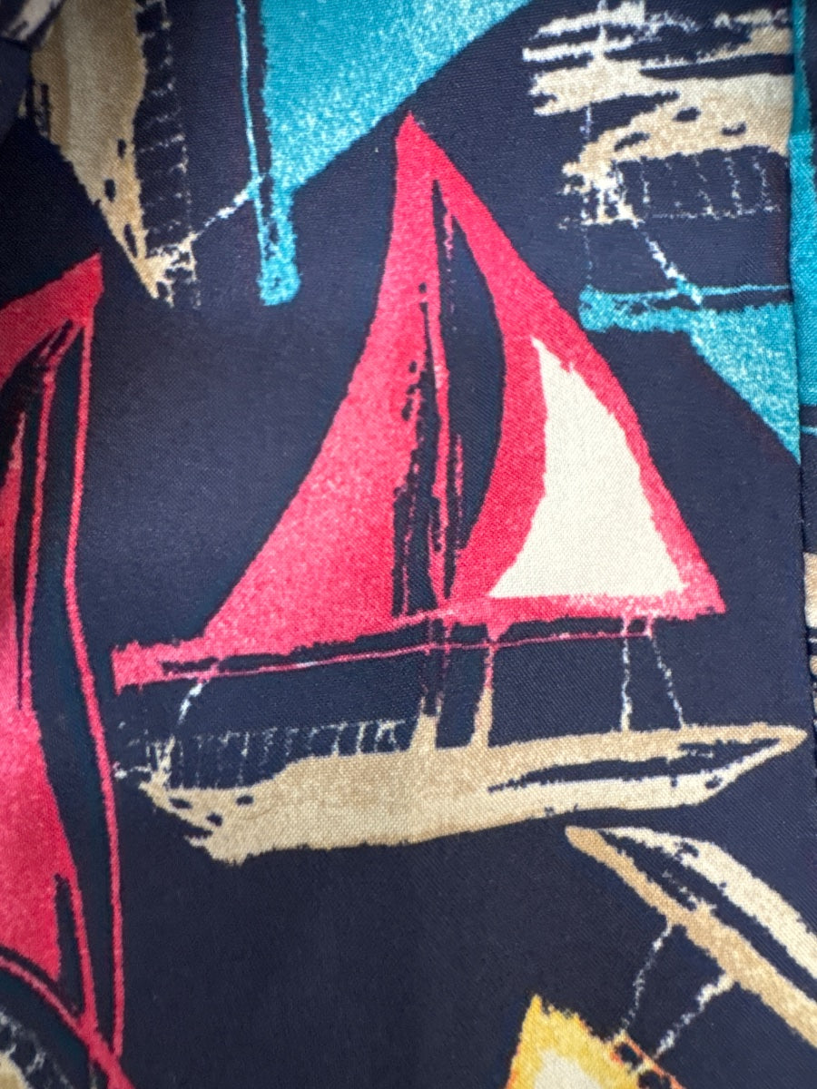 Chico's · RainCoat Sailboat pattern · Small · NavyPink