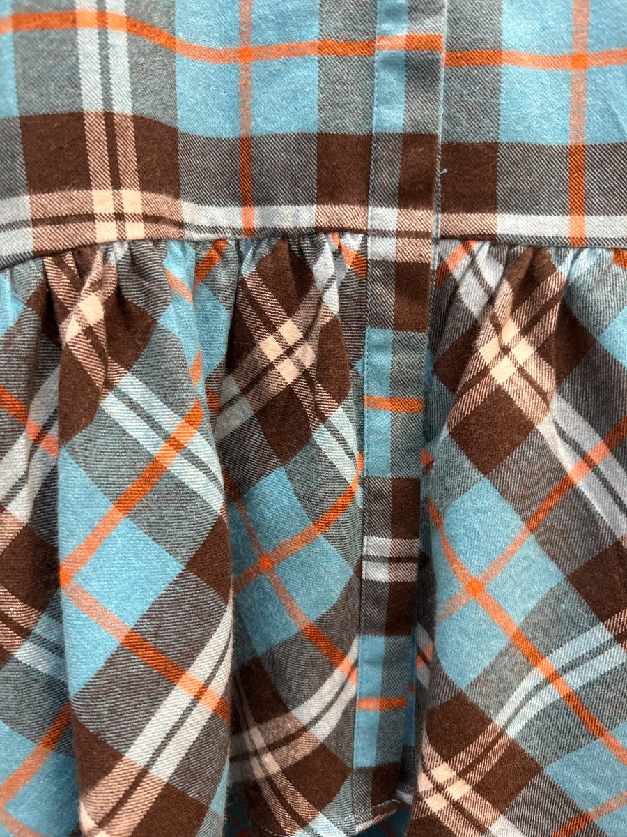 Sundance · Plaid peplum top · Medium · OrgTeal