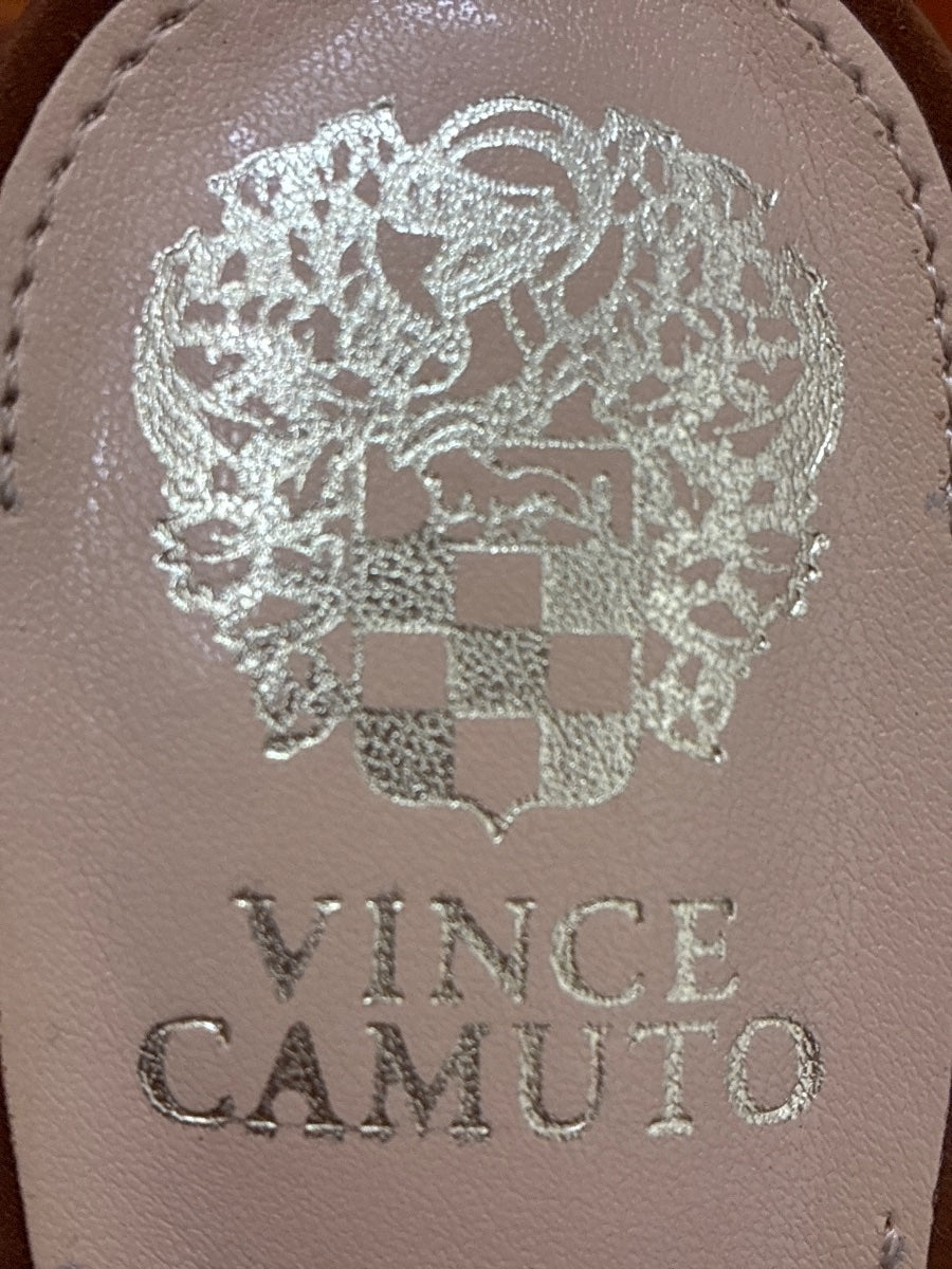 Vince Camuto · Keeran Open-Toe Mule Sandals · 7.5 · Tawny Suede