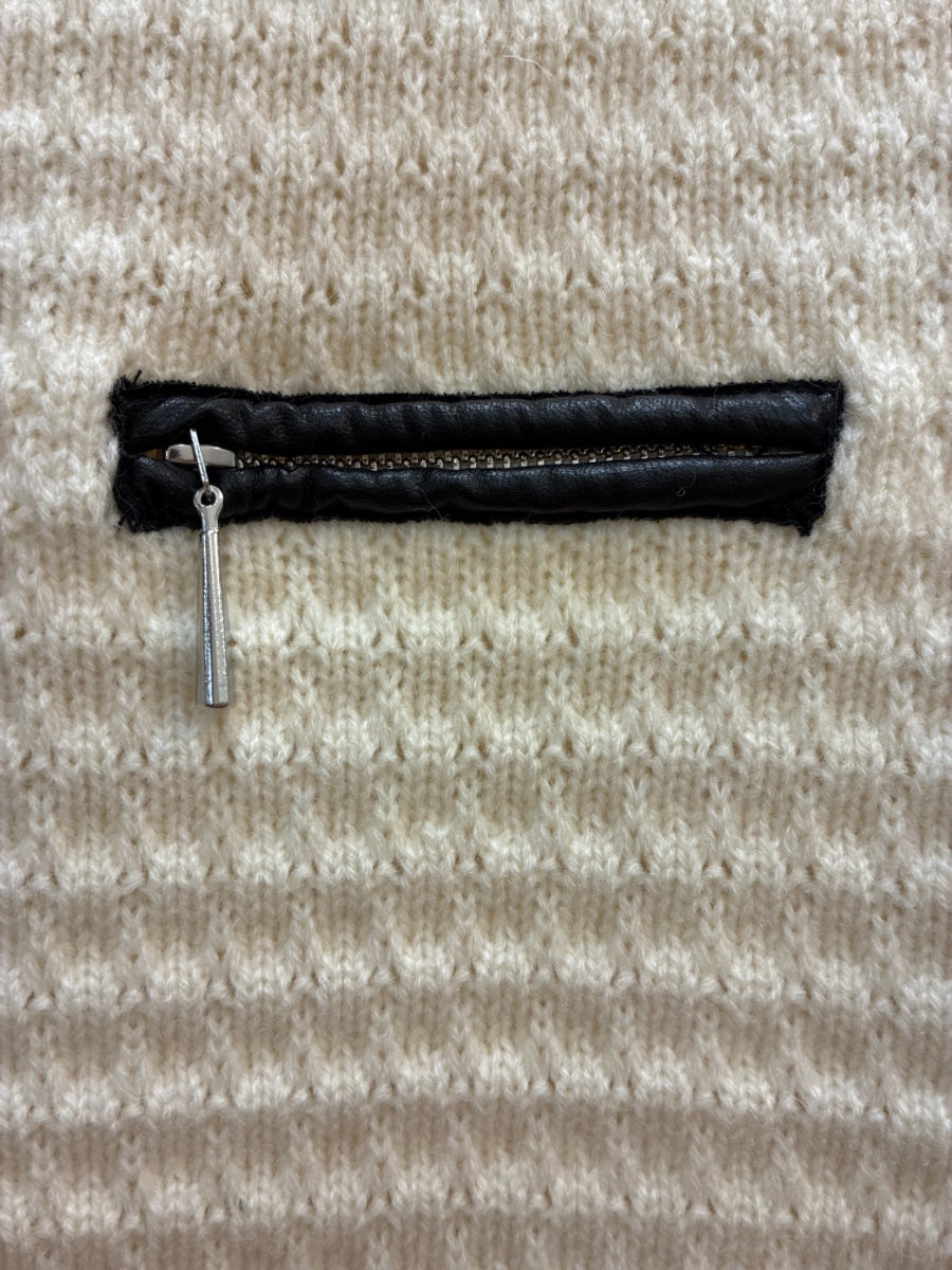 Boston Proper · Zip Up Cardigan · Medium · CreamBlk
