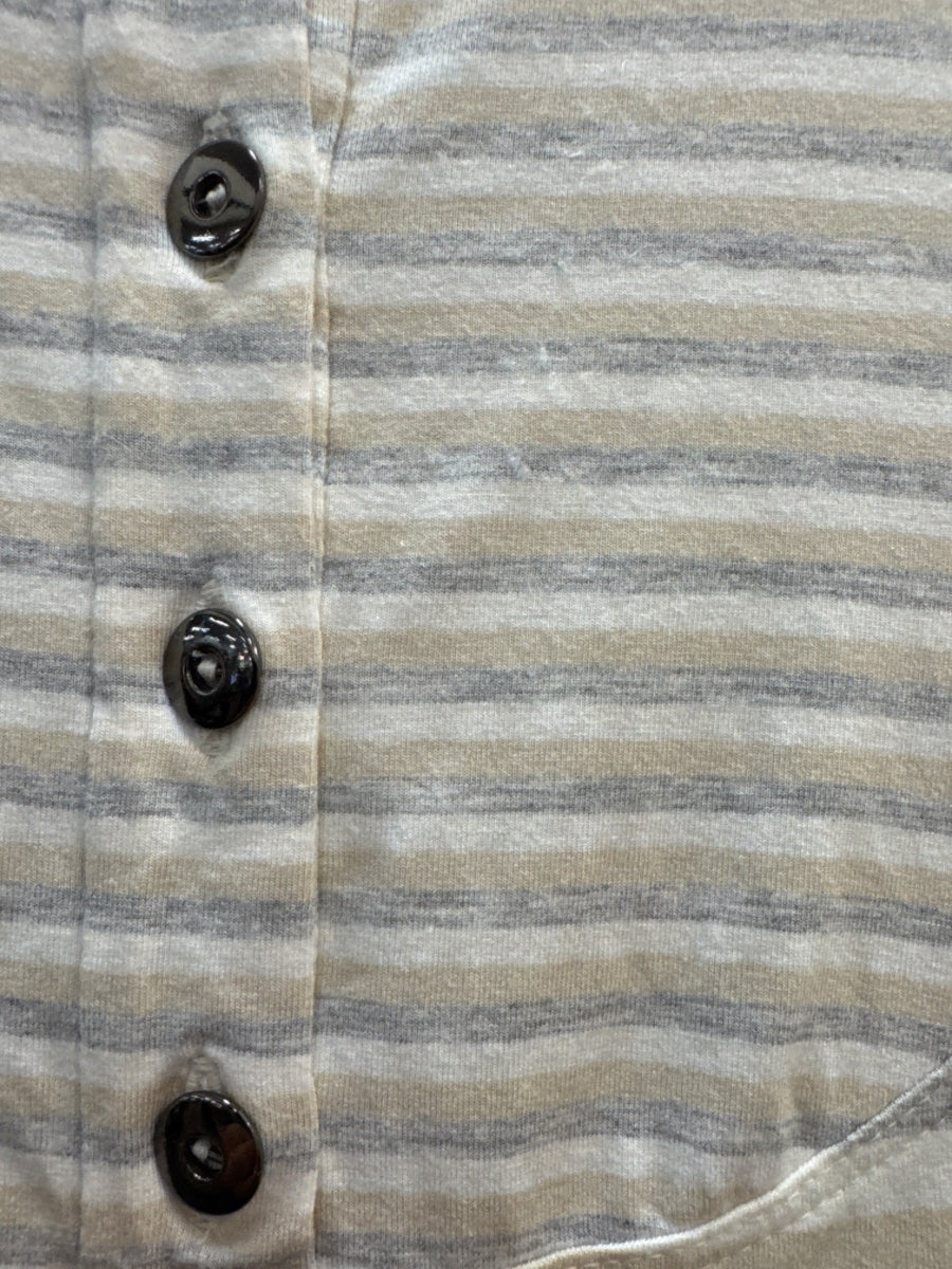 St. John · Tank Top · Medium · Beige/Gray Stripes