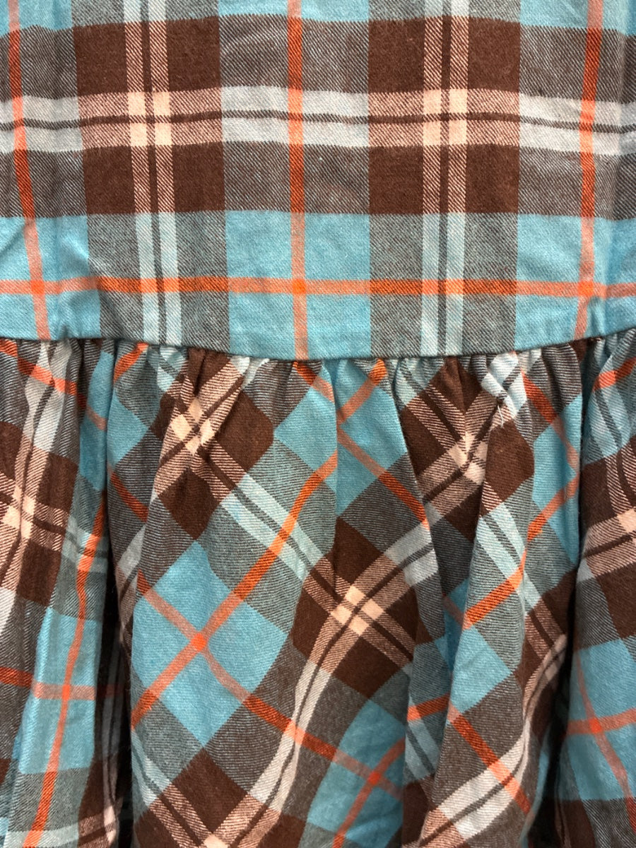 Sundance · Plaid Peplum Top · Medium · BlueBrown