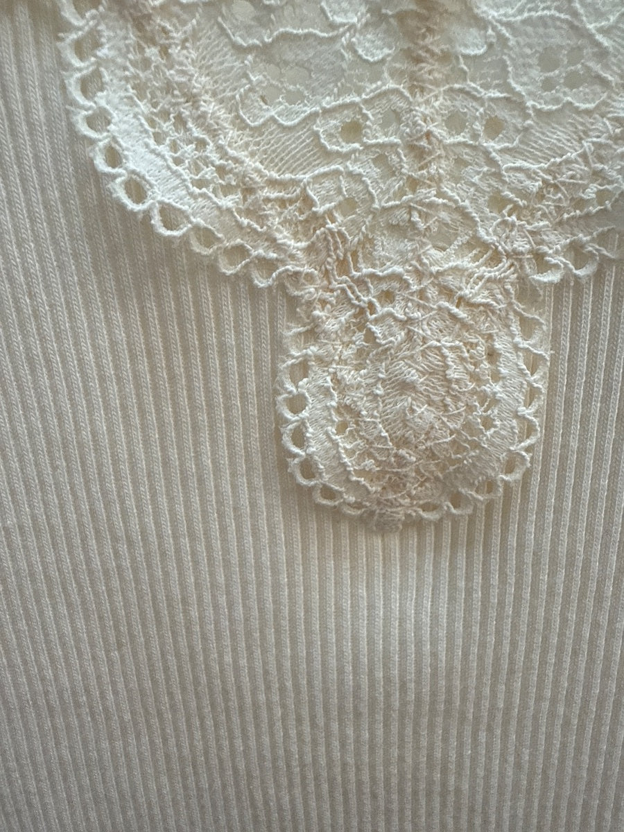 Madewell · Sleeveless Top w/ Lace Detail · Large · Cream