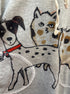 Inoah · Cat and Doggies Pattern · Large · GrayMulti