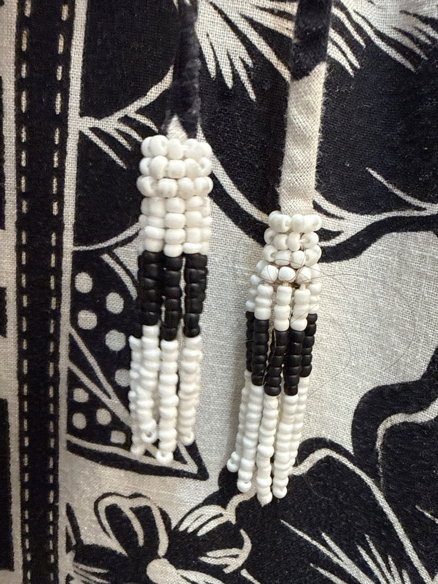 FARM Rio · Beaded Tassels · Medium · BlackWhite
