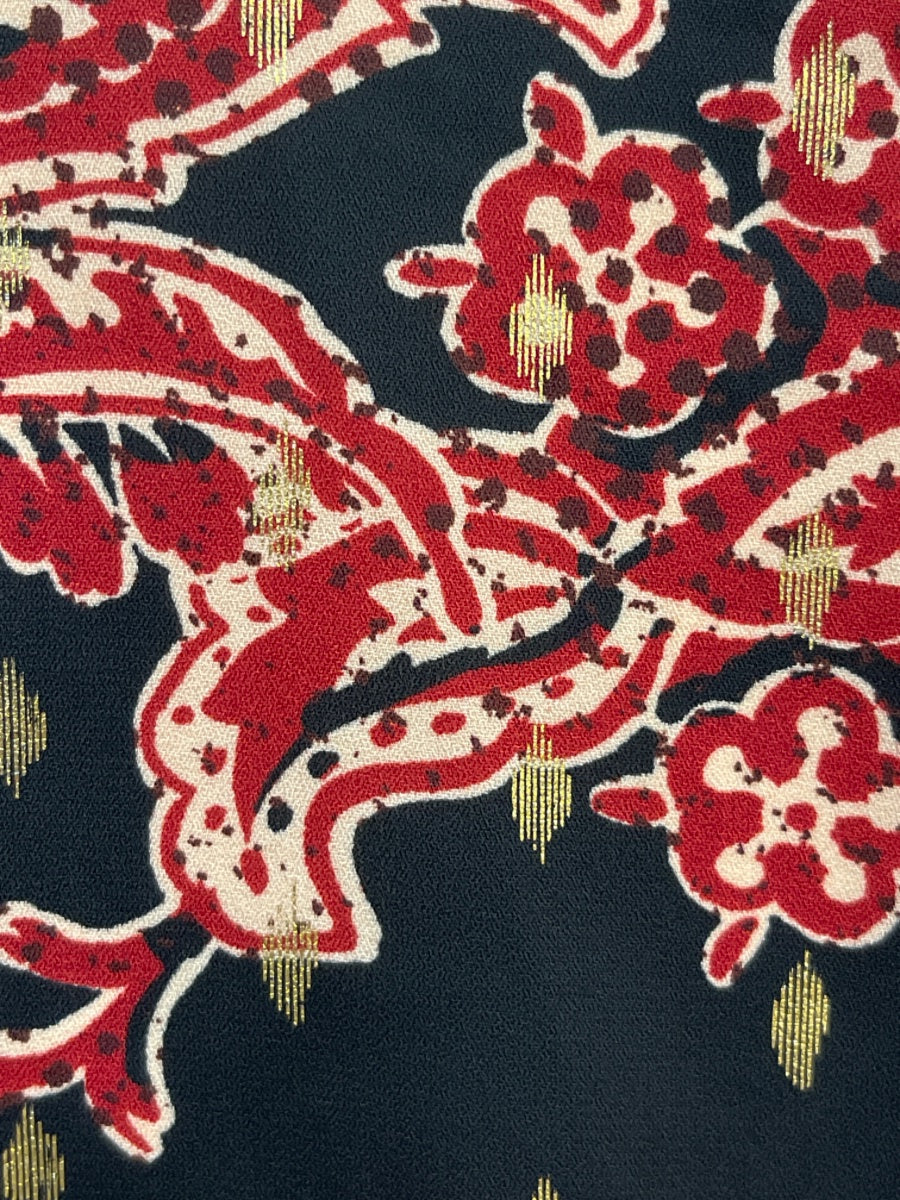 Maurices · LongSleeve Top Gold Detail · XLarge · Black Burgundy Paisley