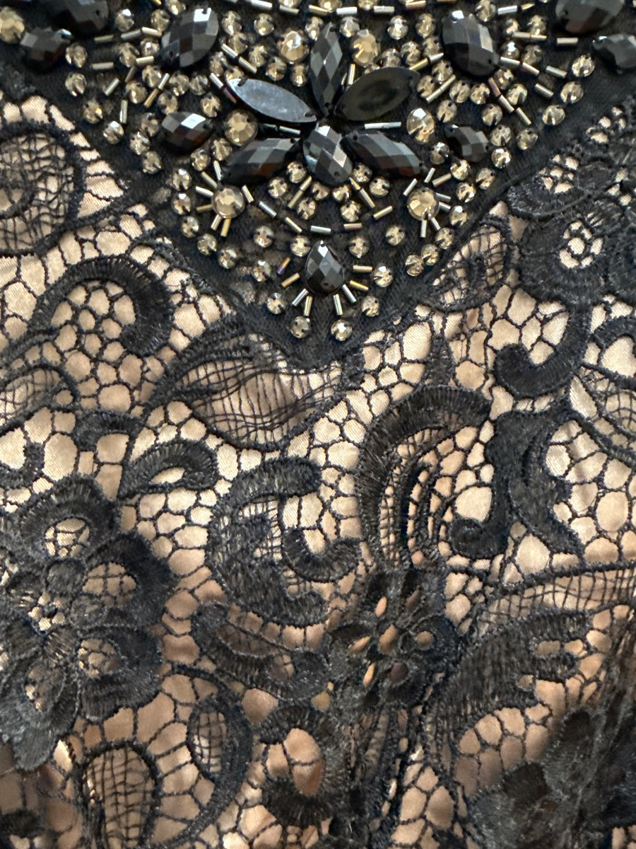 Dressbarn · Bejeweled · 14 · BlackNude