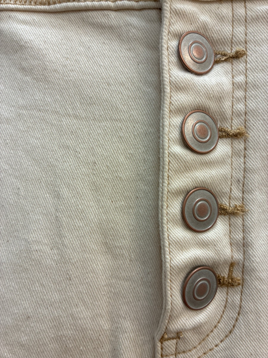 Tribal · Straight Leg Button Fly Jeans · 12 · Cream