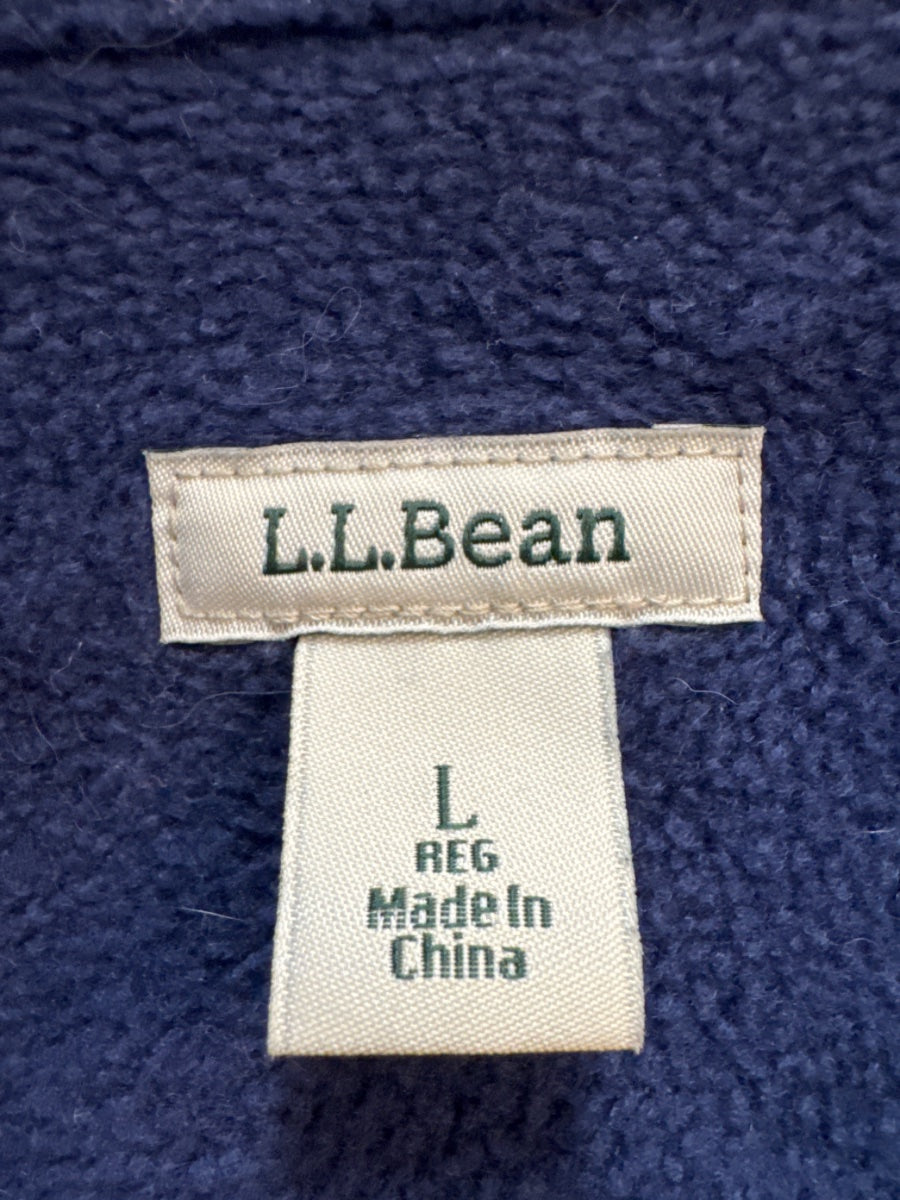 L.L.Bean · Fleece Lined Hooded Plaid Shacket · L · Navy/Red