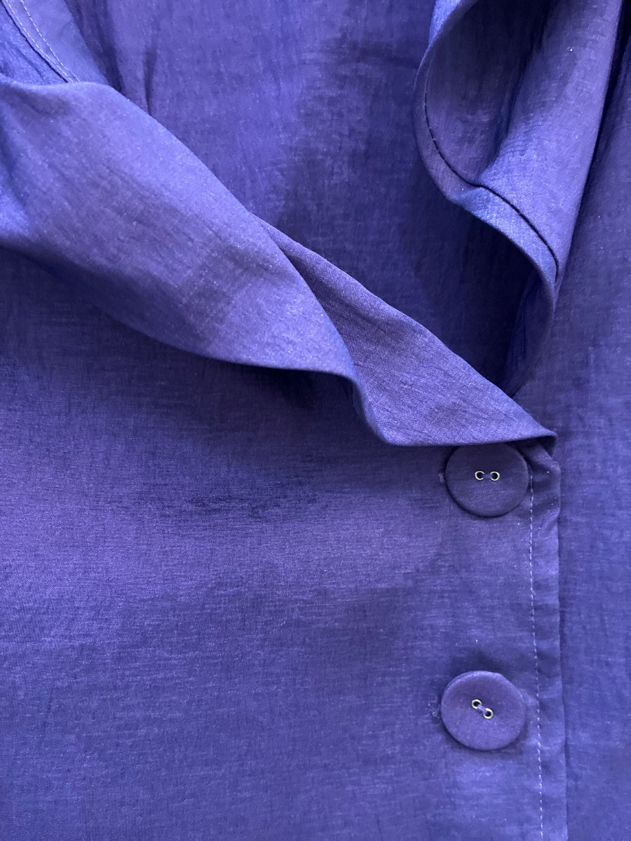 Jerry.T · 3/4 Sleeve Jacket Ruchted Collar · Medium · Purple