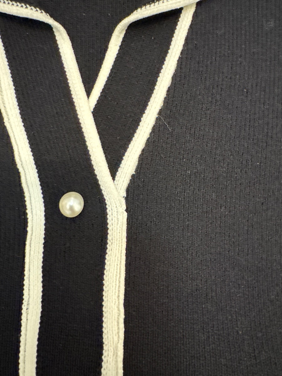 Bailey44 · Knit Top · Medium · Black/White