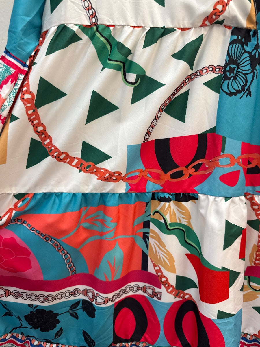 Boho Chic Dress · 1X · BlueMulti
