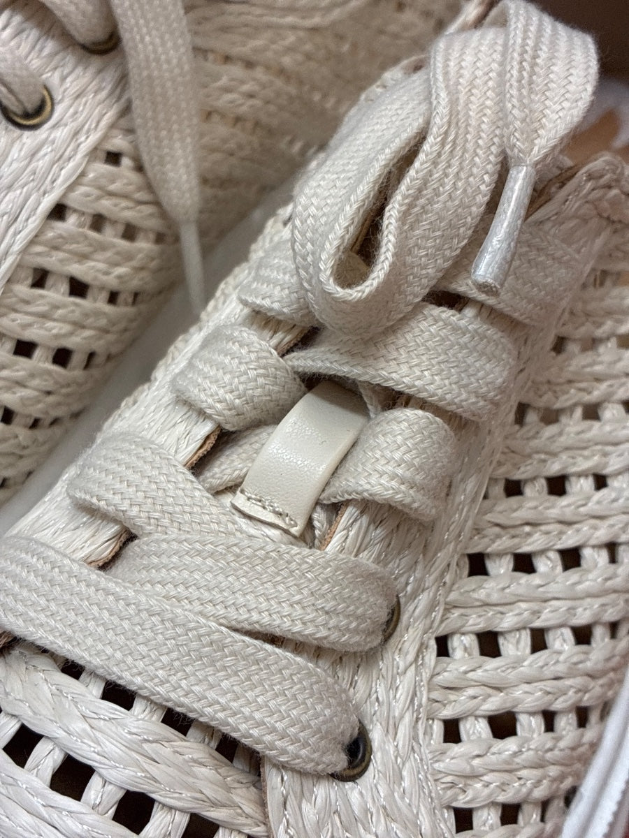 Charles David · Reason Raffia Platform Sneakers · 7.5 · Natural