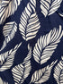 Tribal · Comfort Waist Tropical Leaf Print Pants with Ankle Button Detail · Large · Navy White