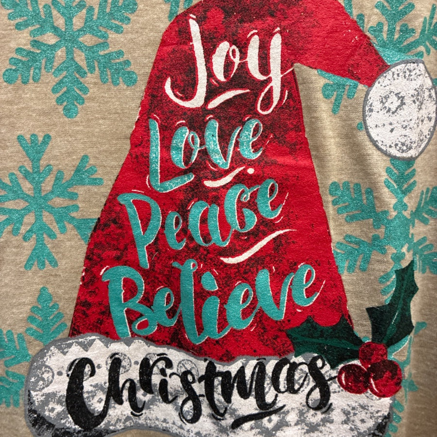 Daisy Rae · Joy Love Peace Believe Christmas · 2X · BeigeMulti