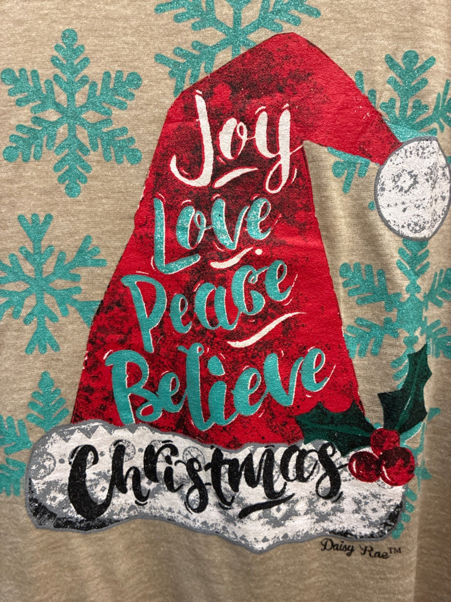 Daisy Rae · Joy Love Peace Believe Christmas · 2X · BeigeMulti